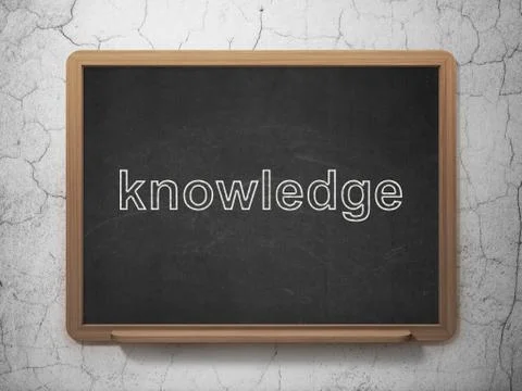 Learning concept: Knowledge on chalkboard background Stock Illustration