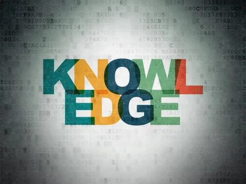 Learning concept: Knowledge on Digital Paper background Stock Illustration