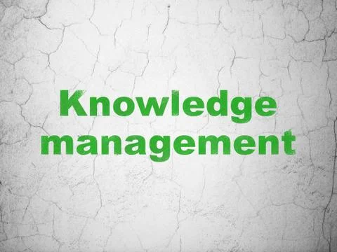 Learning concept: Knowledge Management on wall background Stock Illustration