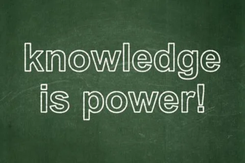 Learning concept: Knowledge Is power! on chalkboard background Stock Illustration