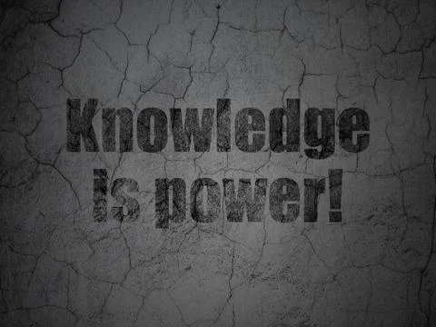 Learning concept: Knowledge Is power! on grunge wall background Stock Illustration