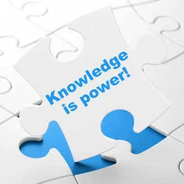 Learning concept: Knowledge Is power! on puzzle background Illustration