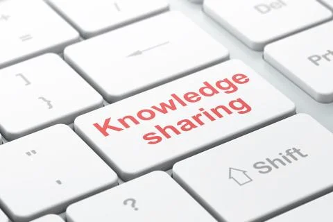 Learning concept: Knowledge Sharing on computer keyboard background Illustrazione stock