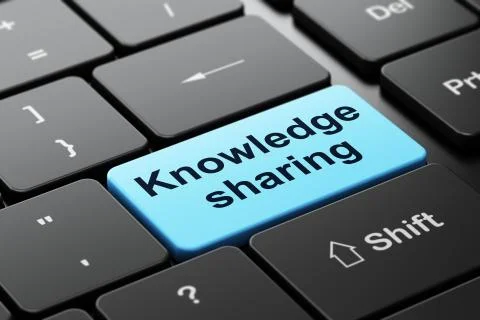 Learning concept: Knowledge Sharing on computer keyboard background Stock Illustration
