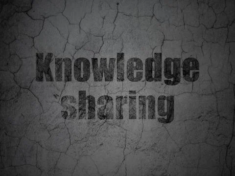Learning concept: Knowledge Sharing on grunge wall background 스톡 일러스트