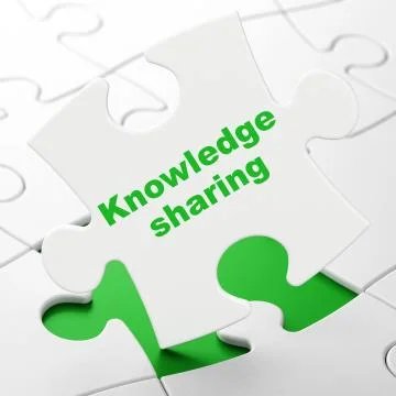 Learning concept: Knowledge Sharing on puzzle background 스톡 일러스트