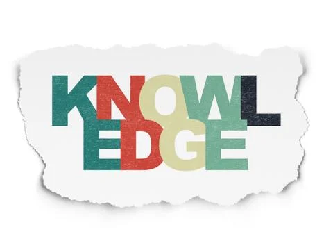 Learning concept: Knowledge on Torn Paper background Illustrazione stock