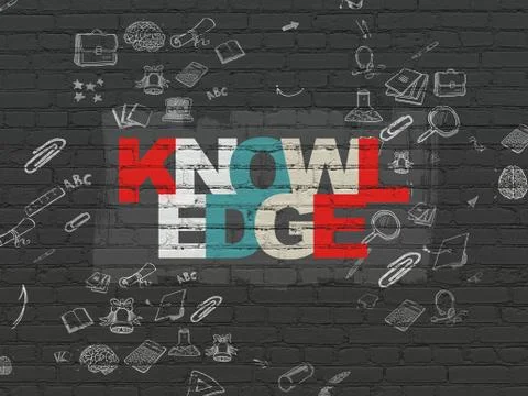 Learning concept: Knowledge on wall background イラスト素材