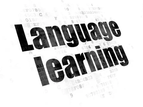Learning concept: Language Learning on Digital background Stock Illustration