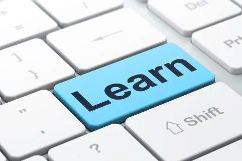 Learning concept: Learn on computer keyboard background Stock Illustration