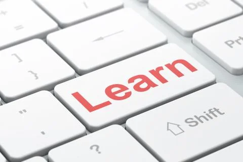 Learning concept: Learn on computer keyboard background 스톡 일러스트