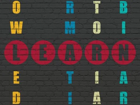 Learning concept: Learn in Crossword Puzzle Illustrazione stock