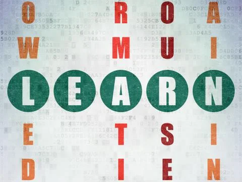 Learning concept: Learn in Crossword Puzzle Stock Illustration