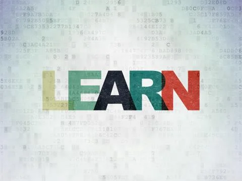 Learning concept: Learn on Digital Data Paper background Stockillustratie