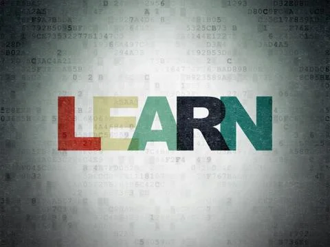 Learning concept: Learn on Digital Data Paper background 스톡 일러스트