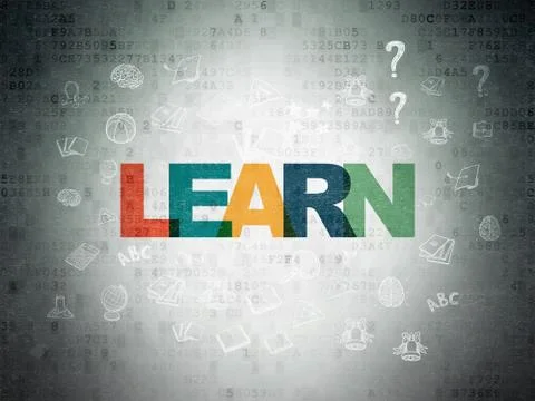 Learning concept: Learn on Digital Data Paper background 스톡 일러스트