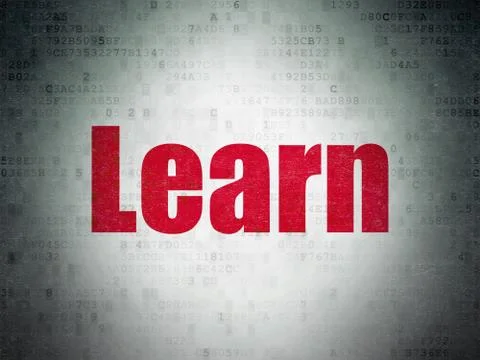 Learning concept: Learn on Digital Data Paper background 스톡 일러스트