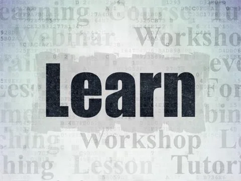 Learning concept: Learn on Digital Paper background Stock Illustration