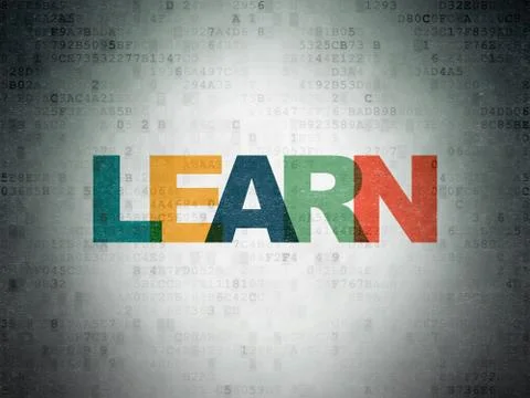 Learning concept: Learn on Digital Paper background Illustrazione stock