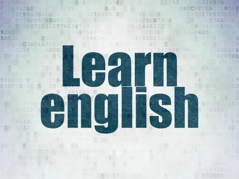 Learning concept: Learn English on Digital Paper background Stock Illustration