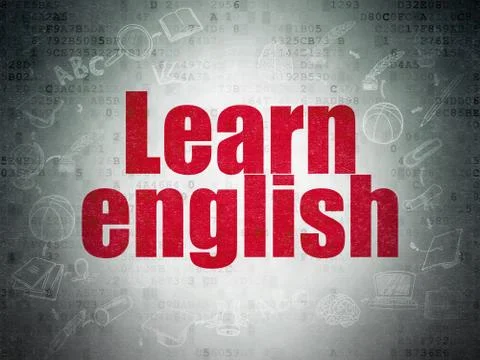Learning concept: Learn English on Digital Paper background Stock Illustration