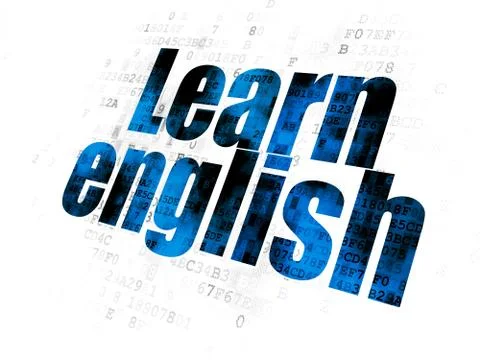 Learning concept: Learn English on Digital background Stock Illustration