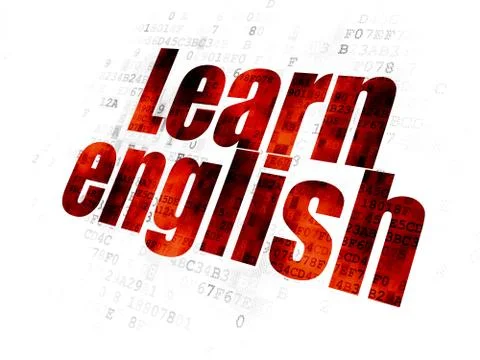 Learning concept: Learn English on Digital background Stockillustratie