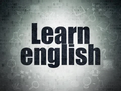Learning concept: Learn English on Digital Data Paper background Stockillustratie
