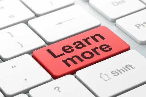 Learning concept: Learn More on computer keyboard background 스톡 일러스트