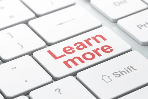 Learning concept: Learn More on computer keyboard background Stock Illustration