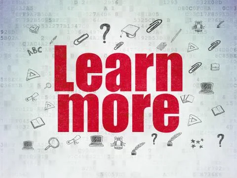 Learning concept: Learn More on Digital Paper background 库存插图