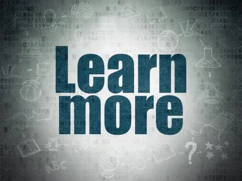 Learning concept: Learn More on Digital Paper background Illustrazione stock