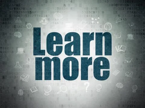 Learning concept: Learn More on Digital Paper background イラスト素材