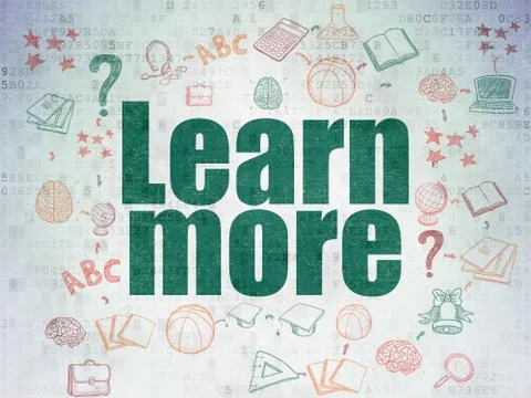 Learning concept: Learn More on Digital Data Paper background 스톡 일러스트