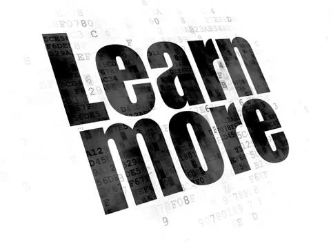 Learning concept: Learn More on Digital background 스톡 일러스트