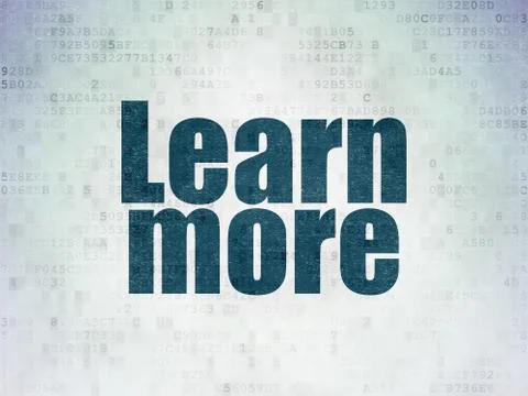 Learning concept: Learn More on Digital Data Paper background Illustrazione stock