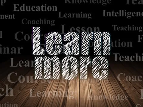 Learning concept: Learn More in grunge dark room Stock Illustration