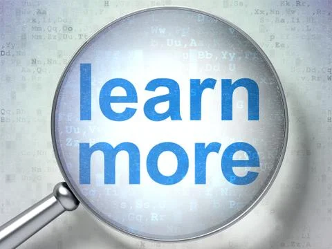 Learning concept: Learn More with optical glass 库存插图
