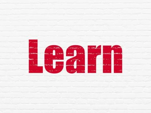 Learning concept: Learn on wall background Stock Illustration