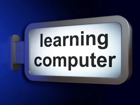 Learning concept: Learning Computer on billboard background Stock Illustration