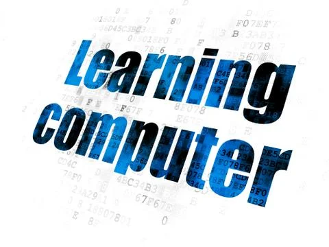 Learning concept: Learning Computer on Digital background 스톡 일러스트