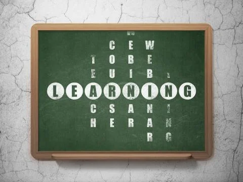 Learning concept: Learning in Crossword Puzzle Illustration