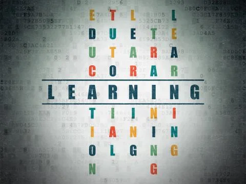 Learning concept: Learning in Crossword Puzzle Stock Illustration