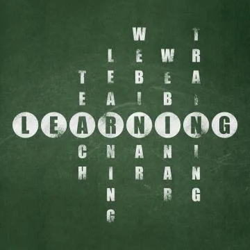 Learning concept: Learning in Crossword Puzzle Illustrazione stock