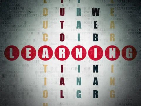 Learning concept: Learning in Crossword Puzzle Illustrazione stock