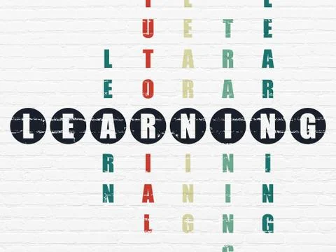 Learning concept: Learning in Crossword Puzzle 스톡 일러스트