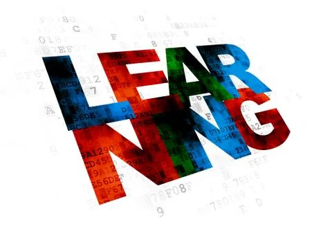 Learning concept: Learning on Digital background 库存插图