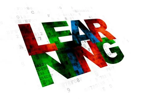 Learning concept: Learning on Digital background 库存插图