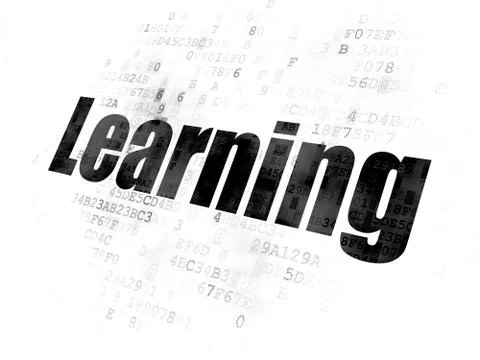 Learning concept: Learning on Digital background 스톡 일러스트