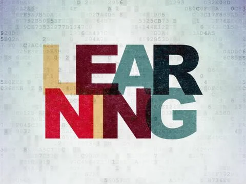 Learning concept: Learning on Digital Data Paper background Illustrazione stock
